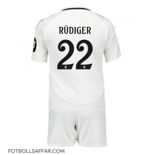 Real Madrid Antonio Rudiger #22 Hemmadräkt Barn 2024-25 Kortärmad (+ Korta byxor)